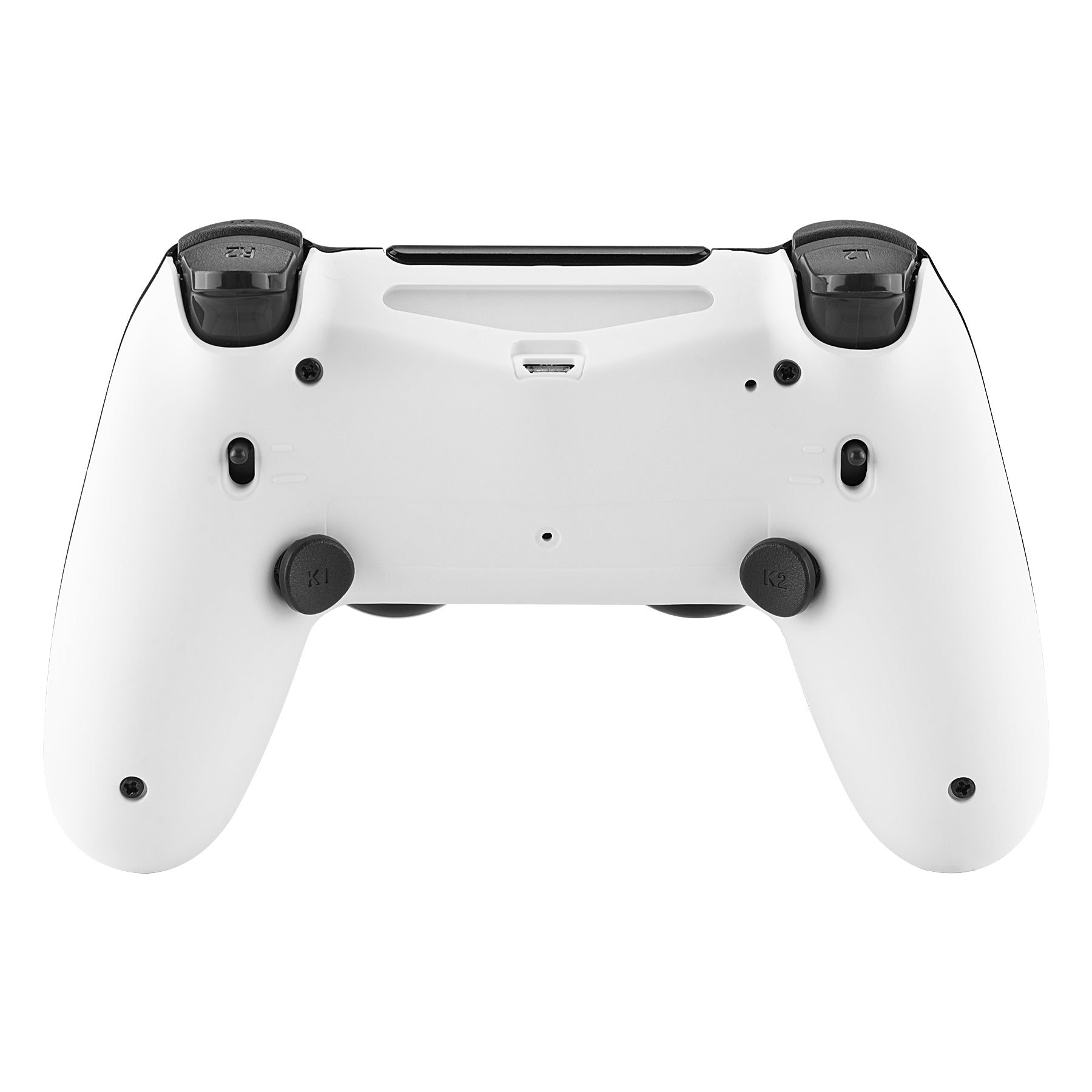 eXtremeRate Retail Soft Touch White Dawn 2.0 FlashShot Trigger Stop Remap Kit for ps4 CUH-ZCT2 Controller, Part & Back Shell & 2 Back Buttons & 2 Trigger Lock for ps4 Controller JDM 040/050/055 - P4QS009