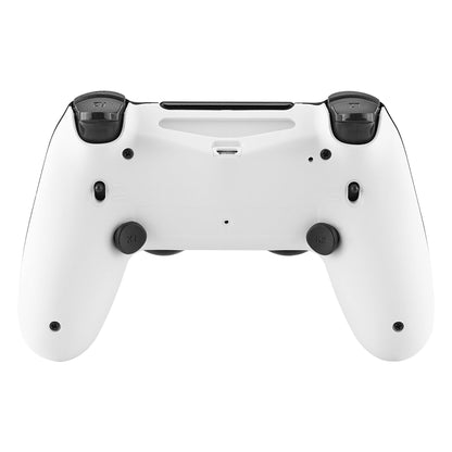 eXtremeRate Retail Soft Touch White Dawn 2.0 FlashShot Trigger Stop Remap Kit for ps4 CUH-ZCT2 Controller, Part & Back Shell & 2 Back Buttons & 2 Trigger Lock for ps4 Controller JDM 040/050/055 - P4QS009