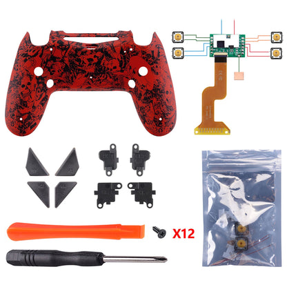 eXtremeRate Retail Demons and Monsters Patterned Dawn Remappable Remap Kit with Redesigned Back Shell & 4 Back Buttons for ps4 Controller JDM 040/050/055 - P4RM002