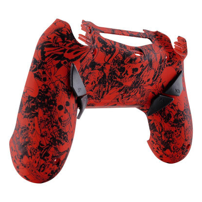 eXtremeRate Retail Demons and Monsters Patterned Dawn Remappable Remap Kit with Redesigned Back Shell & 4 Back Buttons for ps4 Controller JDM 040/050/055 - P4RM002