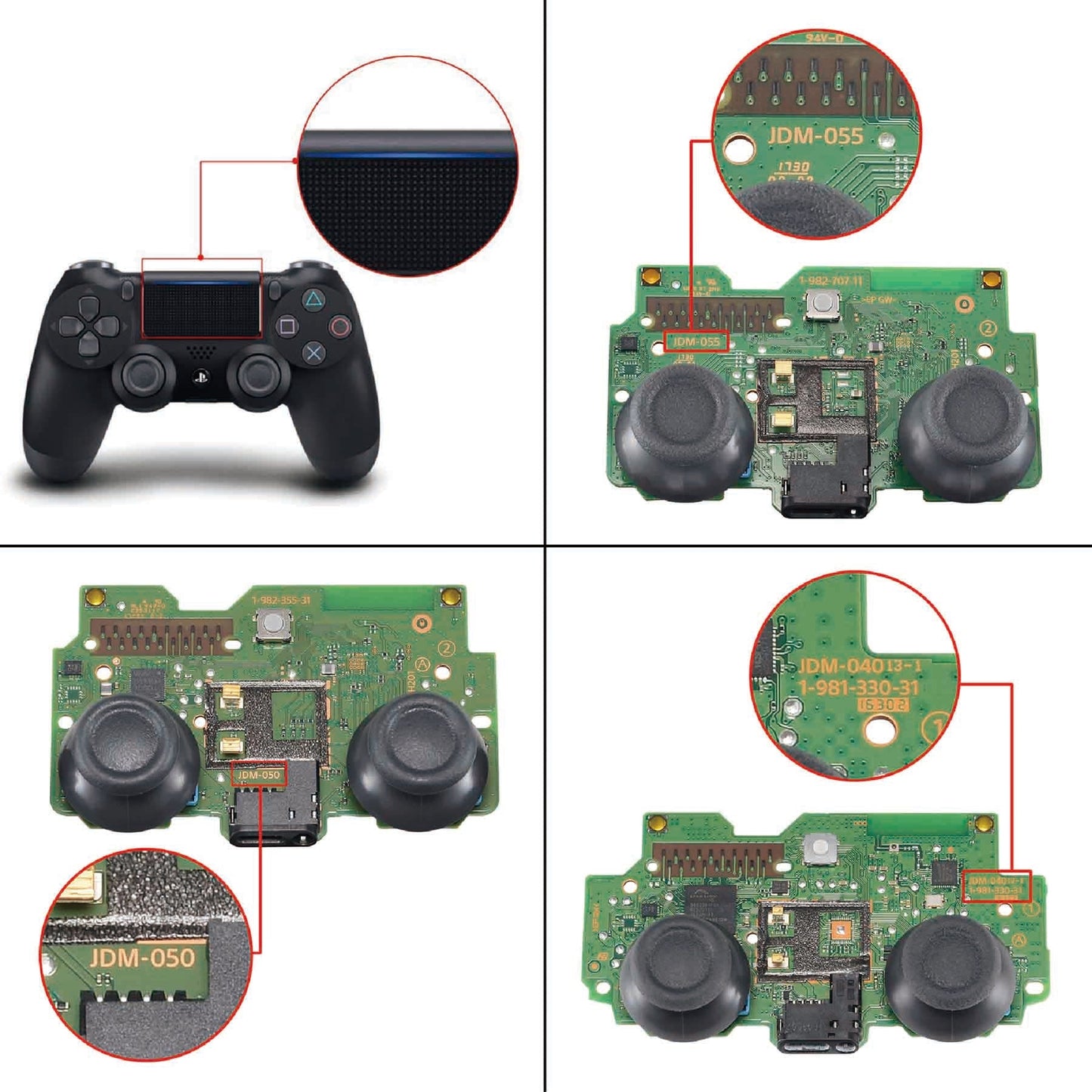 eXtremeRate Retail Black Silver Carbon Fiber Patterned Dawn Remappable Remap Kit with Redesigned Back Shell & 4 Back Buttons for ps4 Controller JDM 040/050/055 - P4RM003