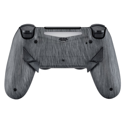 eXtremeRate Retail Brushed Silver Patterned Dawn Remappable Remap Kit with Redesigned Back Shell & 4 Back Buttons for ps4 Controller JDM 040/050/055 - P4RM005