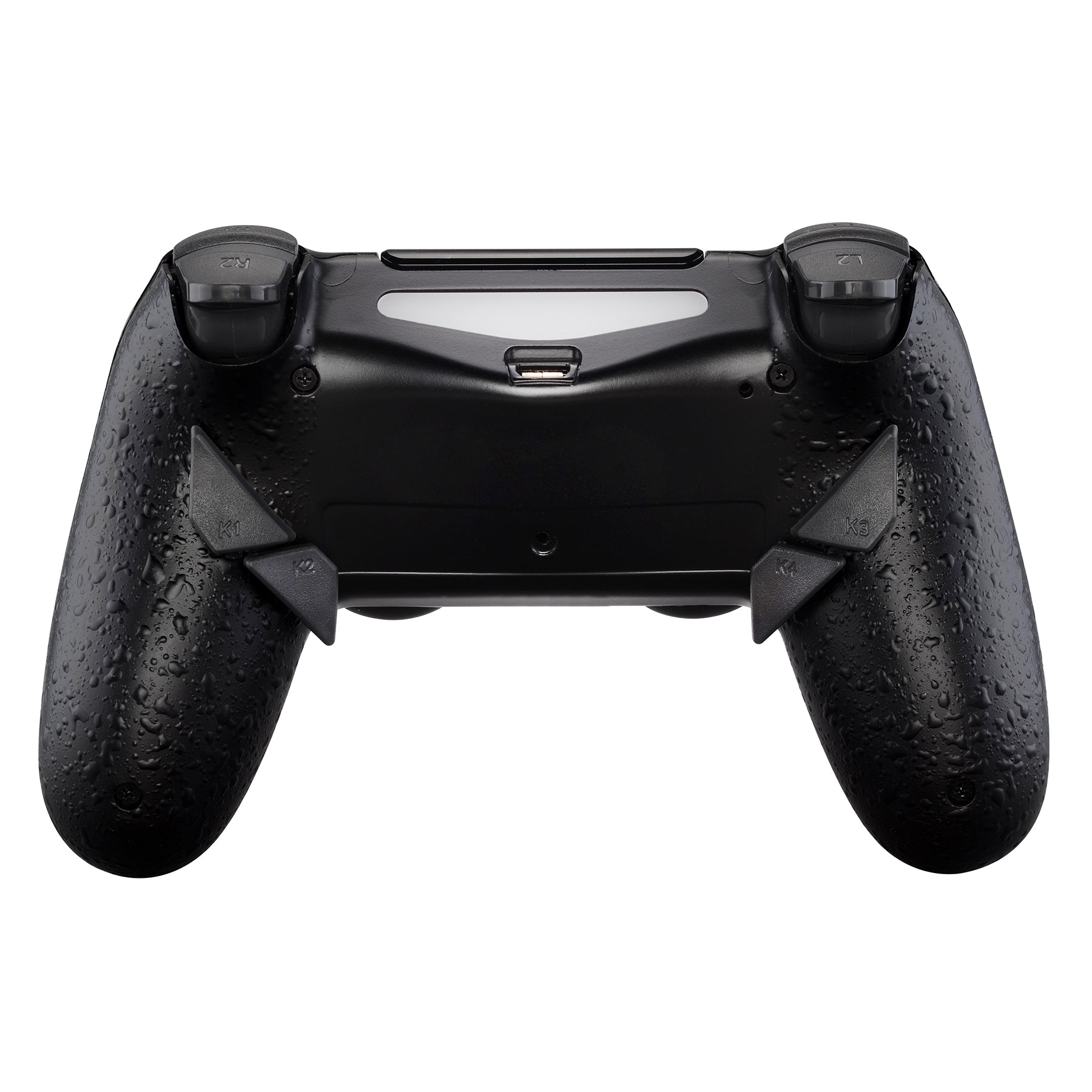 eXtremeRate Retail Textured Black Dawn Remappable Remap Kit with Redesigned Back Shell & 4 Back Buttons for ps4 Controller JDM 040/050/055 - P4RM006