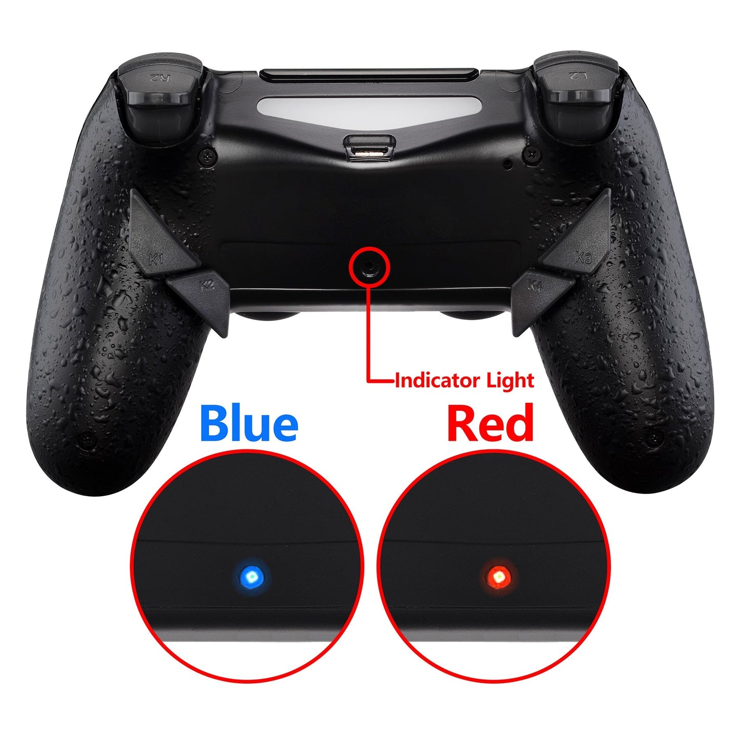 eXtremeRate Retail Textured Black Dawn Remappable Remap Kit with Redesigned Back Shell & 4 Back Buttons for ps4 Controller JDM 040/050/055 - P4RM006