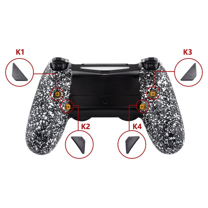 eXtremeRate Retail Textured White Dawn Remappable Remap Kit with Redesigned Back Shell & 4 Back Buttons for ps4 Controller JDM 040/050/055 - P4RM007