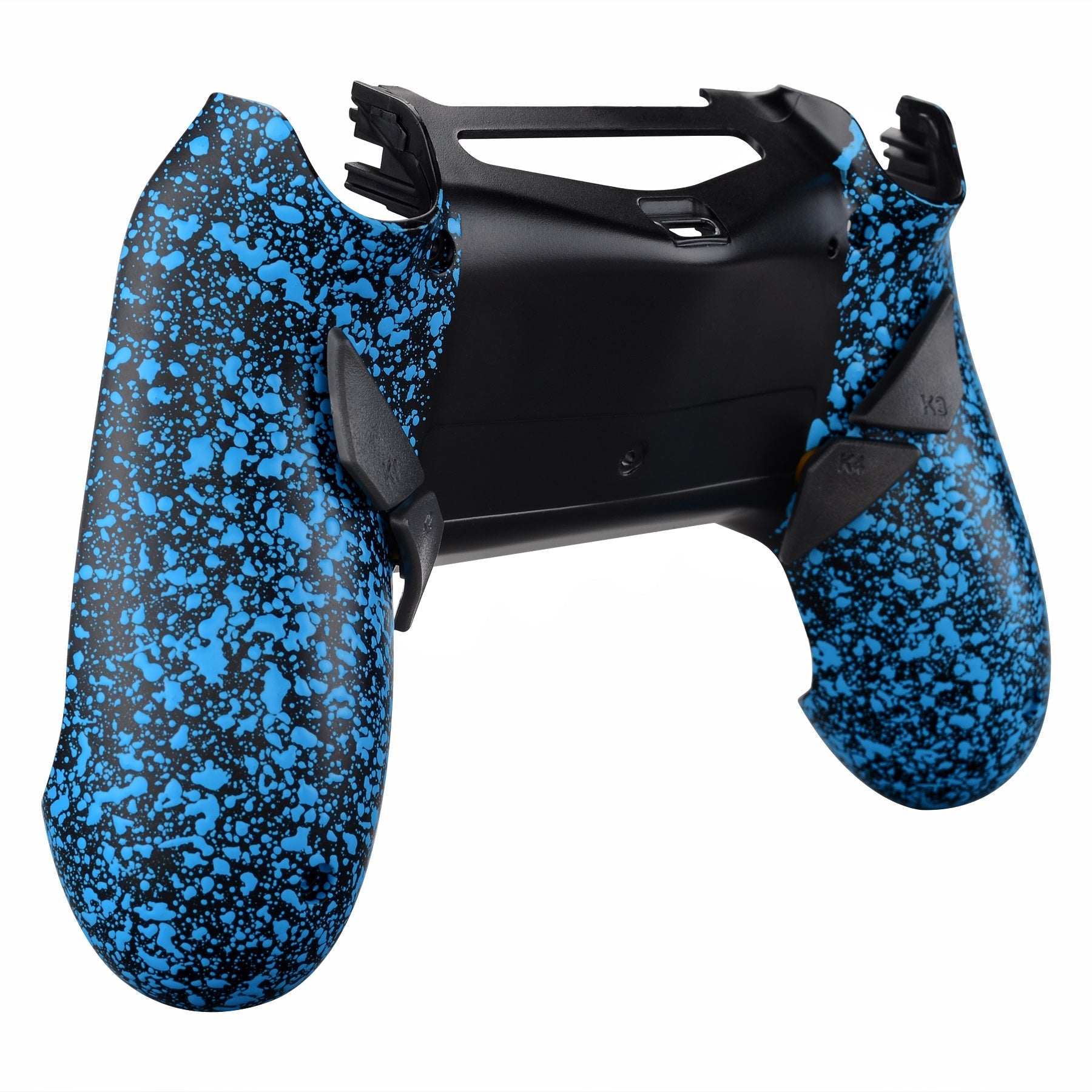 eXtremeRate Retail Textured Blue Dawn Remappable Remap Kit with Redesigned Back Shell & 4 Back Buttons for ps4 Controller JDM 040/050/055 - P4RM008