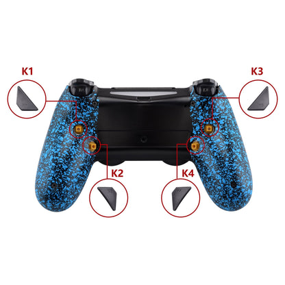 eXtremeRate Retail Textured Blue Dawn Remappable Remap Kit with Redesigned Back Shell & 4 Back Buttons for ps4 Controller JDM 040/050/055 - P4RM008