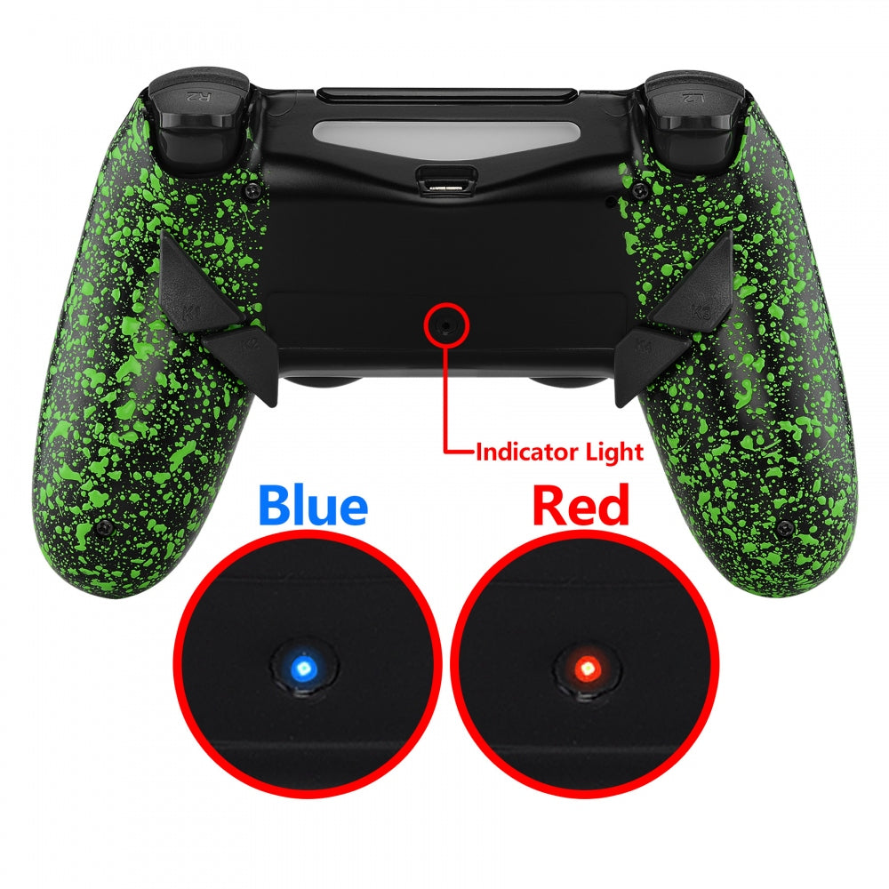 eXtremeRate Retail Textured Green Dawn Remappable Remap Kit with Redesigned Back Shell & 4 Back Buttons for ps4 Controller JDM 040/050/055 - P4RM010