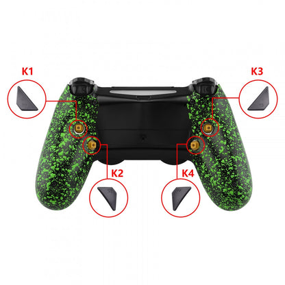 eXtremeRate Retail Textured Green Dawn Remappable Remap Kit with Redesigned Back Shell & 4 Back Buttons for ps4 Controller JDM 040/050/055 - P4RM010