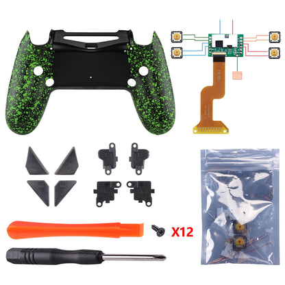 eXtremeRate Retail Textured Green Dawn Remappable Remap Kit with Redesigned Back Shell & 4 Back Buttons for ps4 Controller JDM 040/050/055 - P4RM010