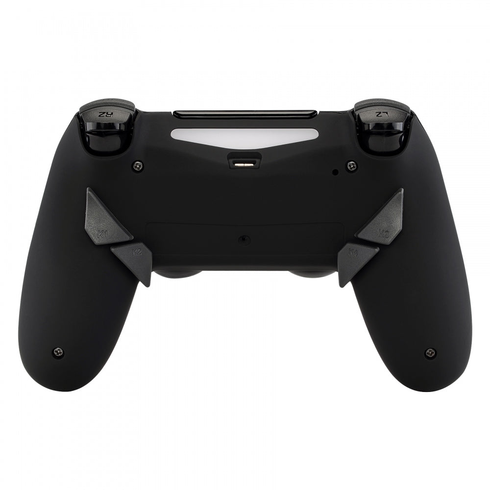 eXtremeRate Retail Soft Touch Black Dawn Remappable Remap Kit with Redesigned Back Shell & 4 Back Buttons for ps4 Controller JDM 040/050/055 - P4RM011