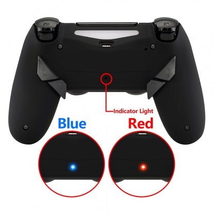 eXtremeRate Retail Soft Touch Black Dawn Remappable Remap Kit with Redesigned Back Shell & 4 Back Buttons for ps4 Controller JDM 040/050/055 - P4RM011