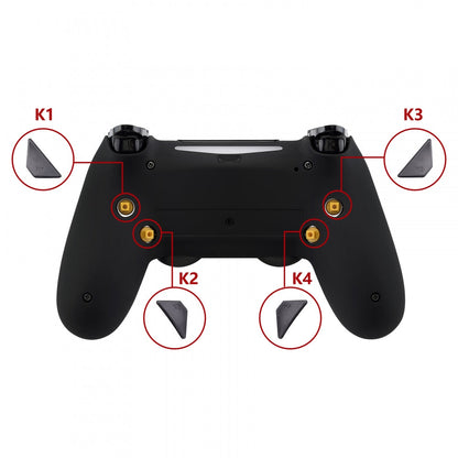 eXtremeRate Retail Soft Touch Black Dawn Remappable Remap Kit with Redesigned Back Shell & 4 Back Buttons for ps4 Controller JDM 040/050/055 - P4RM011