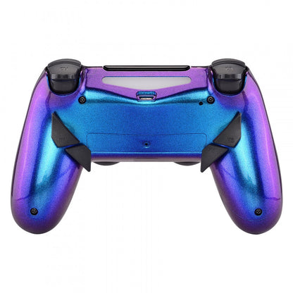 eXtremeRate Retail Chameleon Purple Blue Dawn Remappable Remap Kit with Redesigned Back Shell & 4 Back Buttons for ps4 Controller JDM 040/050/055 - P4RM012