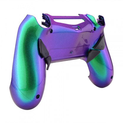 eXtremeRate Retail Chameleon Purple Green Blue Remappable Remap Kit with Redesigned Back Shell & 4 Back Buttons for ps4 Controller JDM 040/050/055 - P4RM013