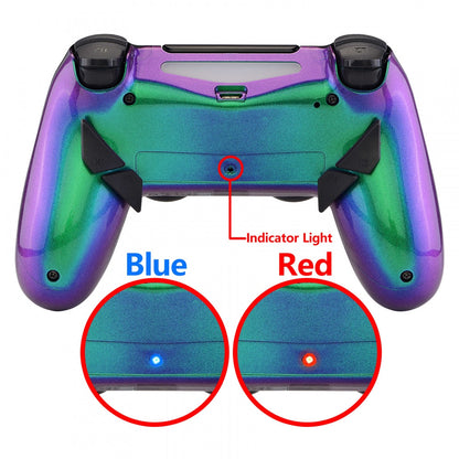 eXtremeRate Retail Chameleon Purple Green Blue Remappable Remap Kit with Redesigned Back Shell & 4 Back Buttons for ps4 Controller JDM 040/050/055 - P4RM013