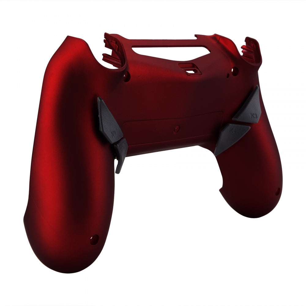 eXtremeRate Retail Soft Touch Red Remappable Remap Kit with Redesigned Back Shell & 4 Back Buttons for ps4 Controller JDM 040/050/055 - P4RM014