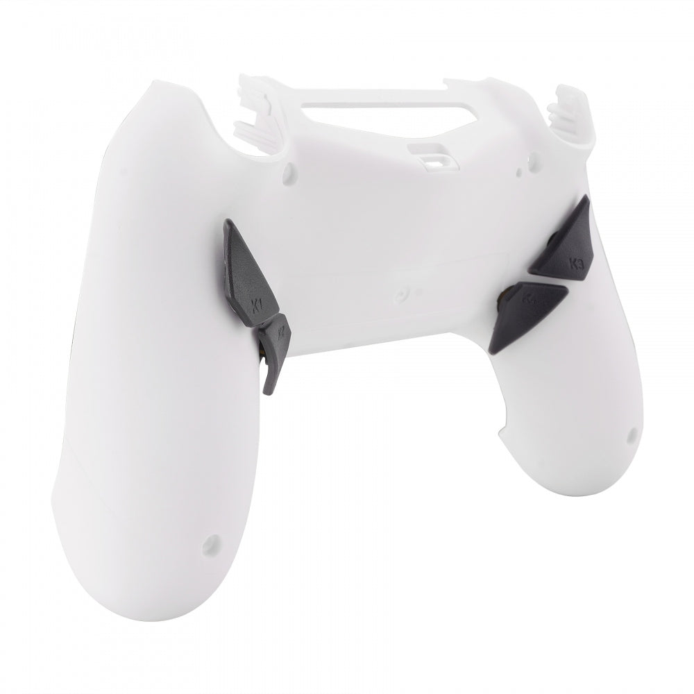 eXtremeRate Retail Soft Touch White Remappable Remap Kit with Redesigned Back Shell & 4 Back Buttons for ps4 Controller JDM 040/050/055 - P4RM015