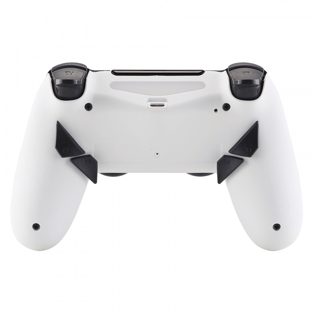 eXtremeRate Retail Soft Touch White Remappable Remap Kit with Redesigned Back Shell & 4 Back Buttons for ps4 Controller JDM 040/050/055 - P4RM015