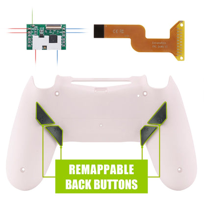 Cherry Blossoms Pink Dawn Remappable Remap Kit for ps4 Controller with Kit & Redesigned Back Shell & 4 Back Buttons - Compatible with JDM-040/050/055 - P4RM017 eXtremeRate