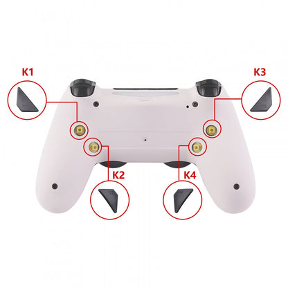 eXtremeRate Retail Cherry Blossoms Pink Dawn Remappable Remap Kit for ps4 Controller with Kit & Redesigned Back Shell & 4 Back Buttons - Compatible with JDM-040/050/055 - P4RM017