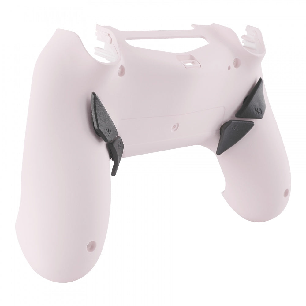 eXtremeRate Retail Cherry Blossoms Pink Dawn Remappable Remap Kit for ps4 Controller with Kit & Redesigned Back Shell & 4 Back Buttons - Compatible with JDM-040/050/055 - P4RM017