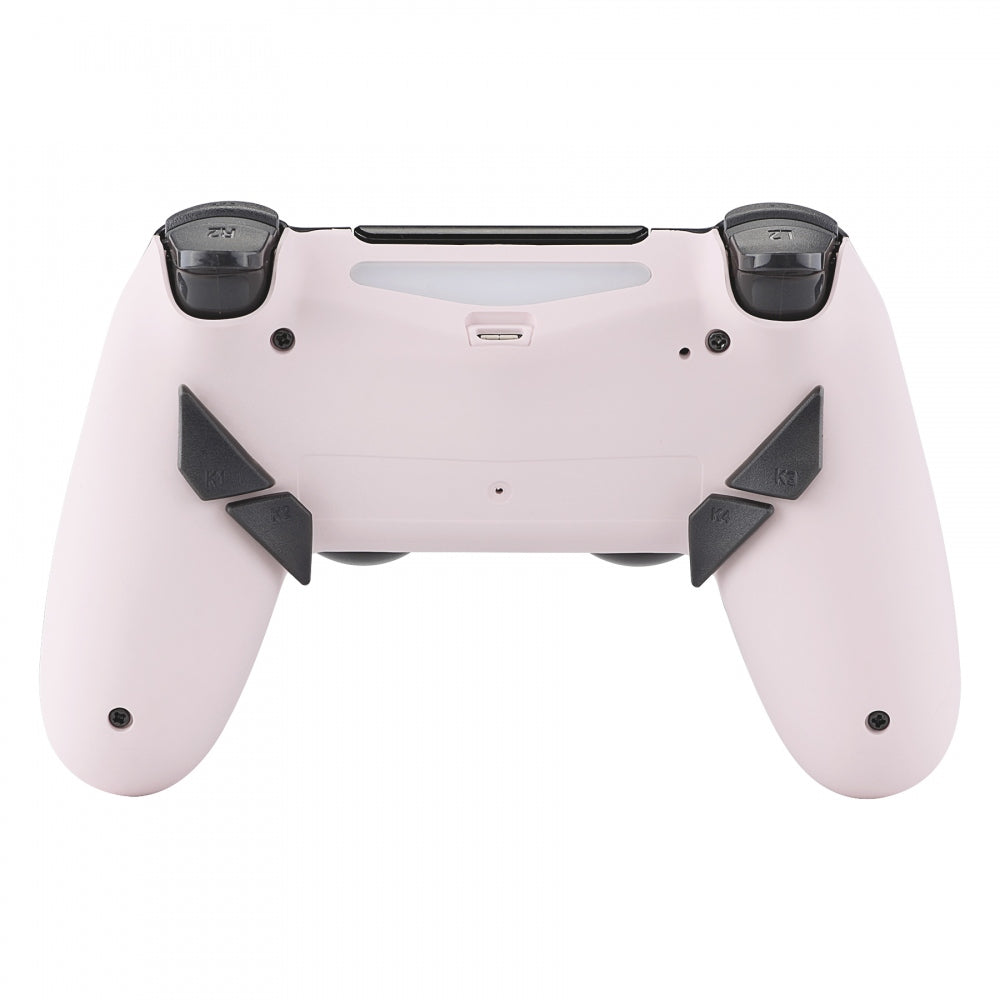 eXtremeRate Retail Cherry Blossoms Pink Dawn Remappable Remap Kit for ps4 Controller with Kit & Redesigned Back Shell & 4 Back Buttons - Compatible with JDM-040/050/055 - P4RM017