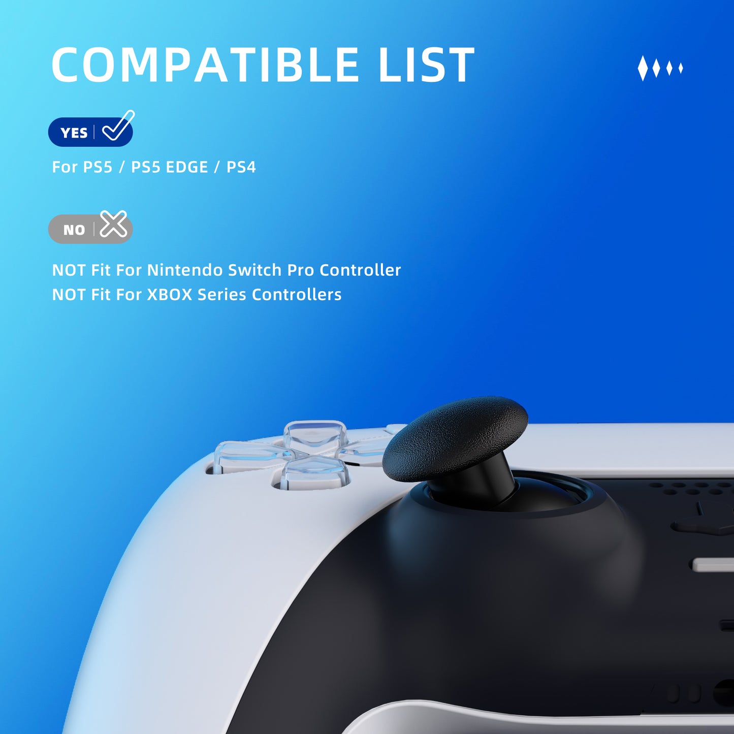 eXtremeRate PS5&PS5 Edge&PS4全モデルコントローラー対応EDGEスティック交換用サムスティック【ブラック】
