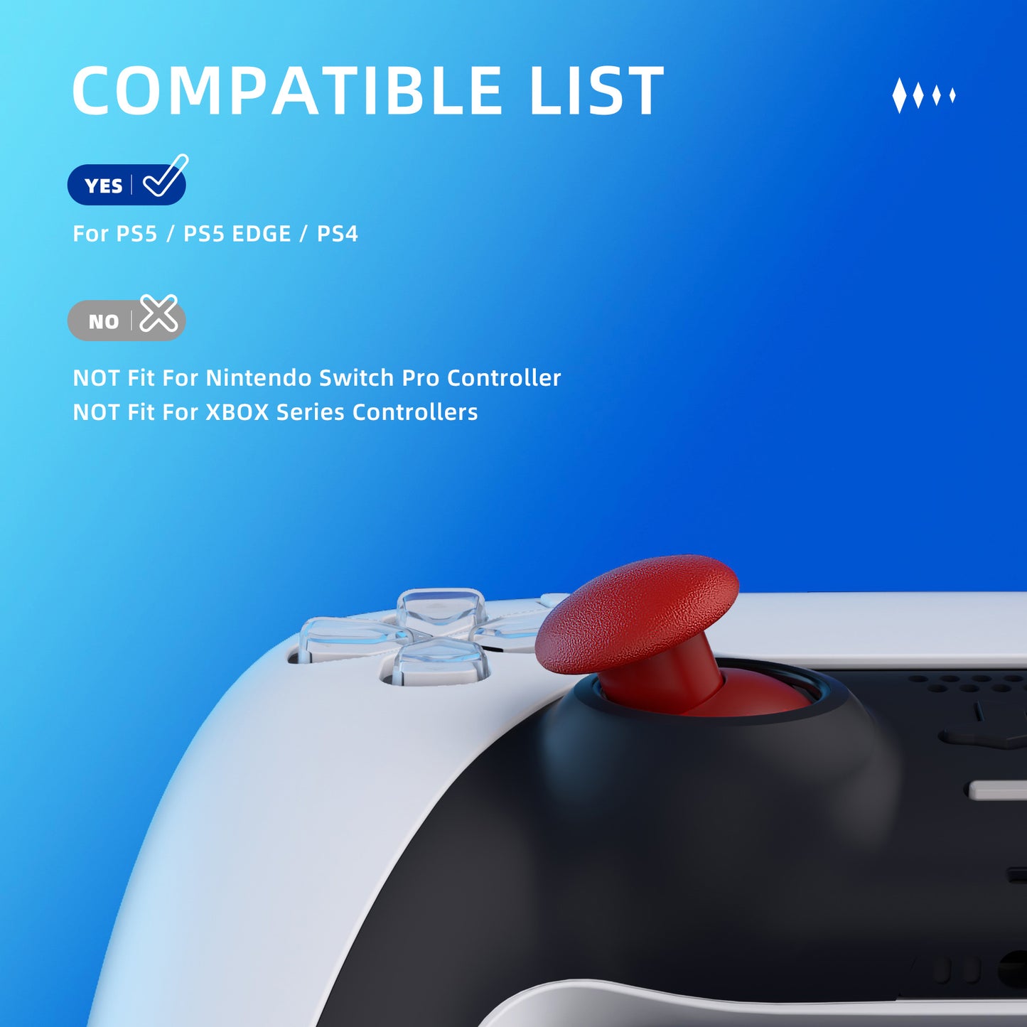 eXtremeRate EDGE Replacement Thumbstick for PS5 & PS4 Controllers (Carmine Red)