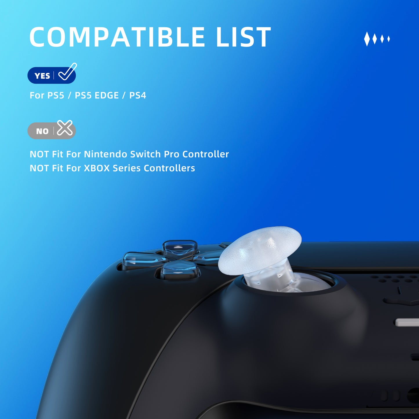 eXtremeRate PS5&PS5 Edge&PS4全モデルコントローラー対応EDGEスティック交換用サムスティック【クリア】