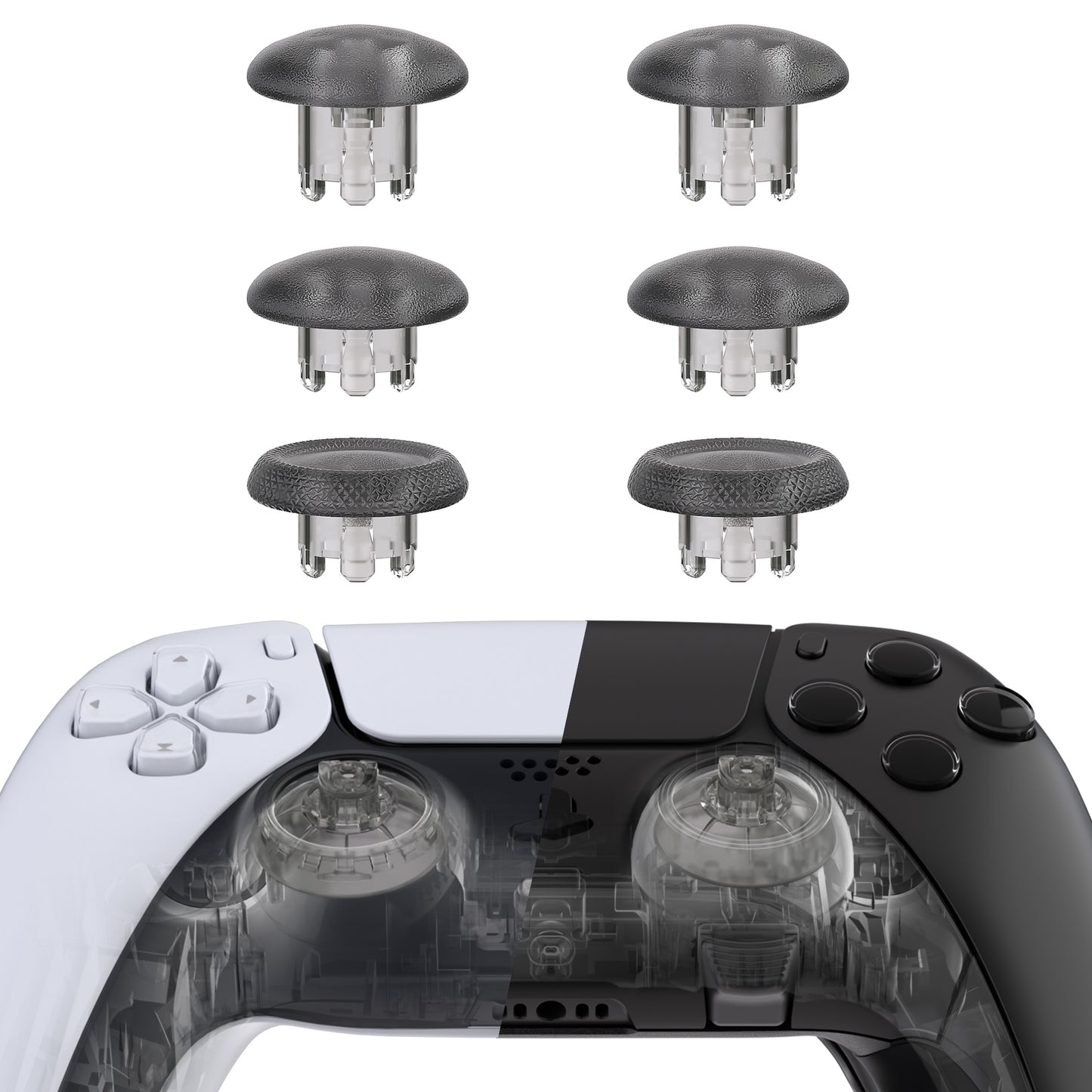 eXtremeRate EDGE Replacement Thumbstick for PS5 & PS4 Controllers (Clear Black)