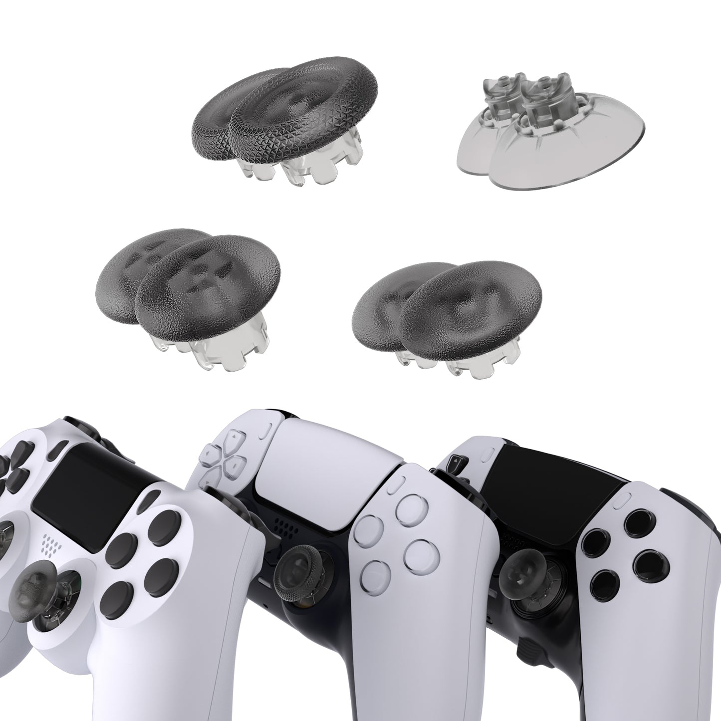 eXtremeRate EDGE Replacement Thumbstick for PS5 & PS4 Controllers (Clear Black)