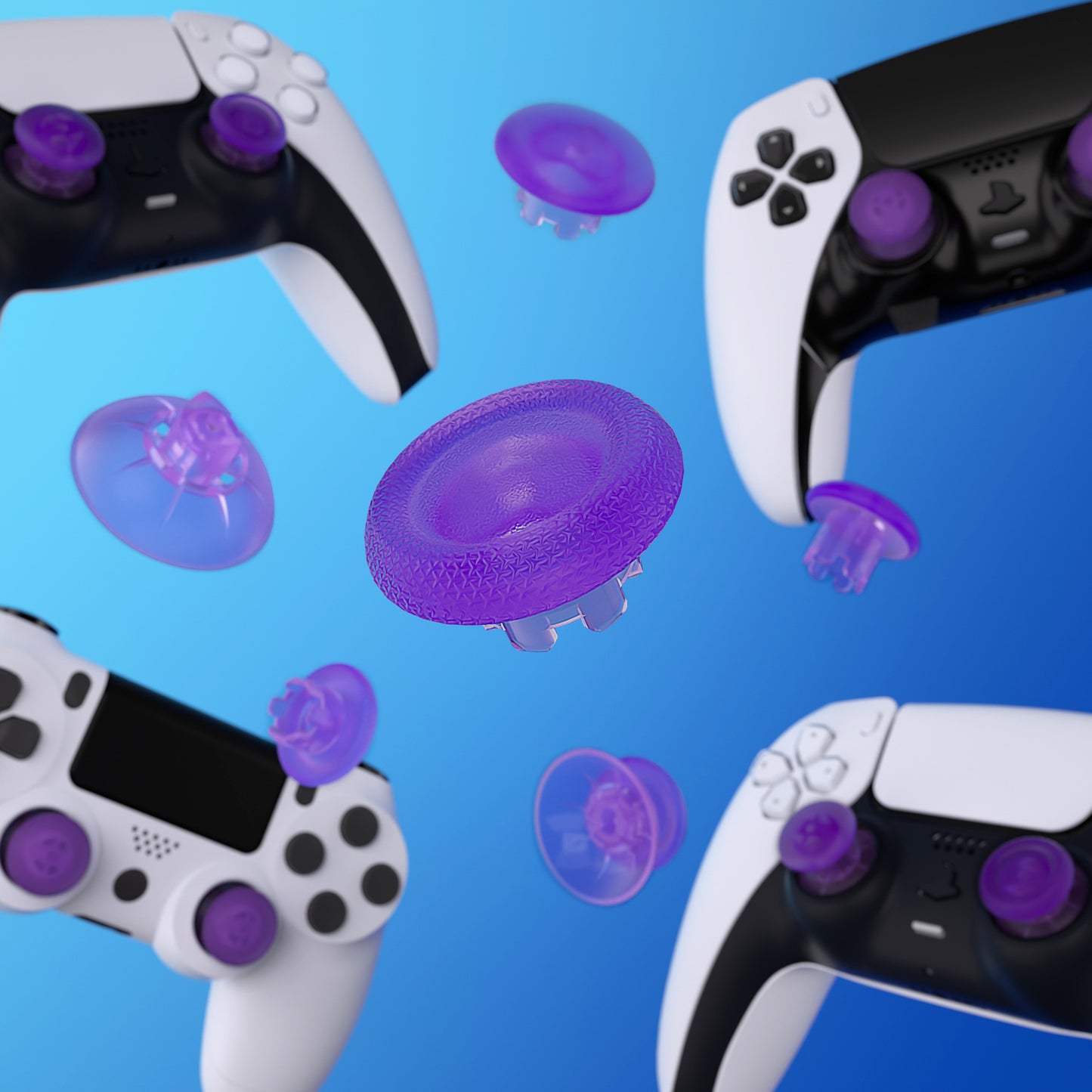 eXtremeRate EDGE Replacement Thumbstick for PS5 & PS4 Controllers (Clear Purple)
