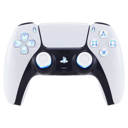 eXtremeRate Retail Multi-Colors Luminated Dpad Thumbstick Share Home Face Buttons for PS5 Controller, White Classical Symbols Buttons DTF V3 LED Kit for PS5 Controller - Controller NOT Included - PFLED06G2