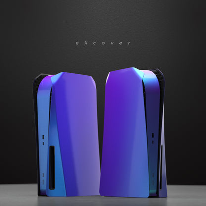 eXtremeRate eXcover PS5ディスク版本体用交換ケース 【カメレオンパープルブルー】