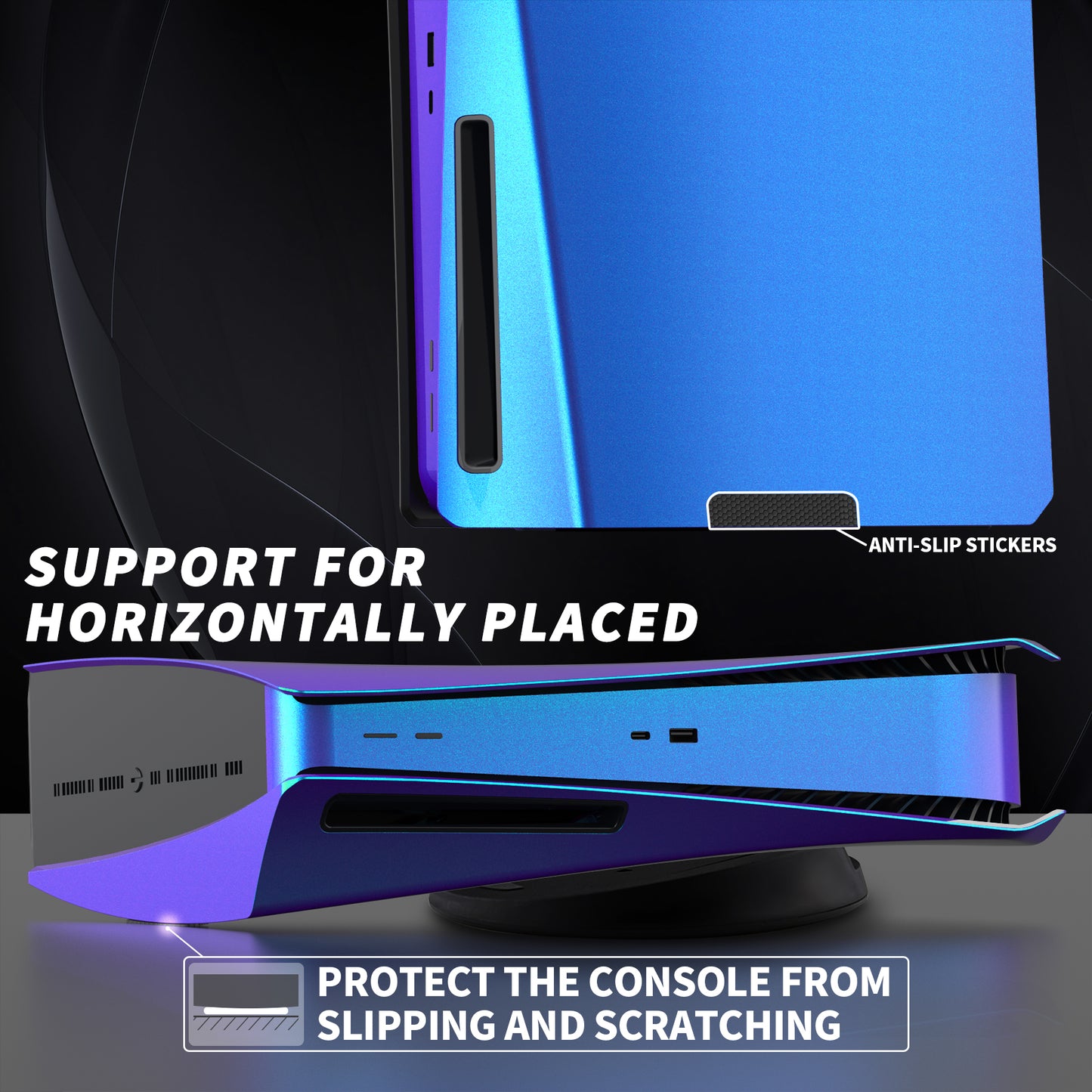 eXtremeRate eXcover PS5ディスク版本体用交換ケース 【カメレオンパープルブルー】