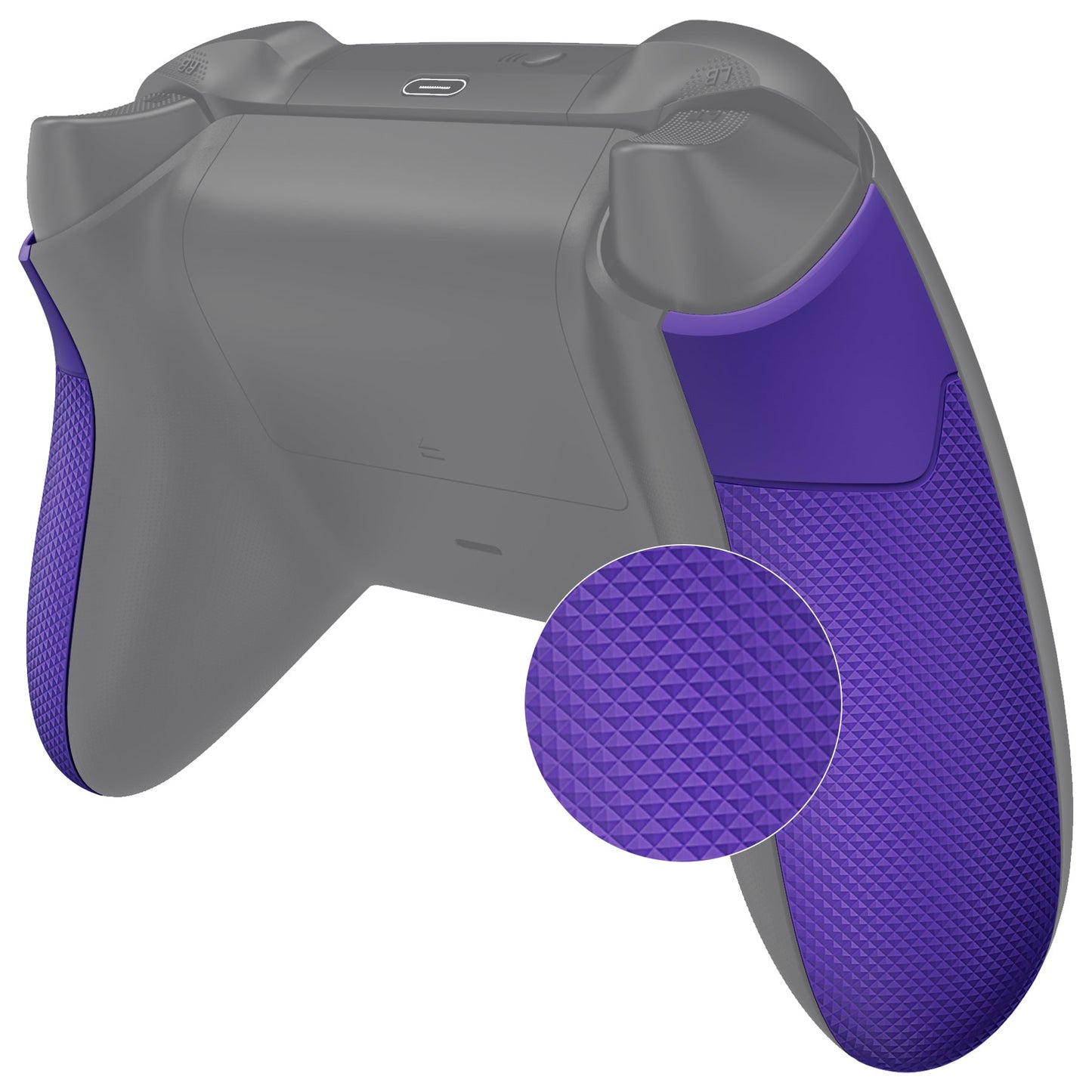 eXtremeRate Performance Non-Slip Texture Rubberized Grips Replacement Back Panels for Xbox Series X & S Controller - Purple eXtremeRate