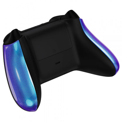 eXtremeRate Retail Chameleon Purple Blue Back Panels, Comfortable Non-Slip Side Rails Handles, Game Improvement Replacement Parts for Xbox Series X/S Controller - Controller NOT Included - PX3P301