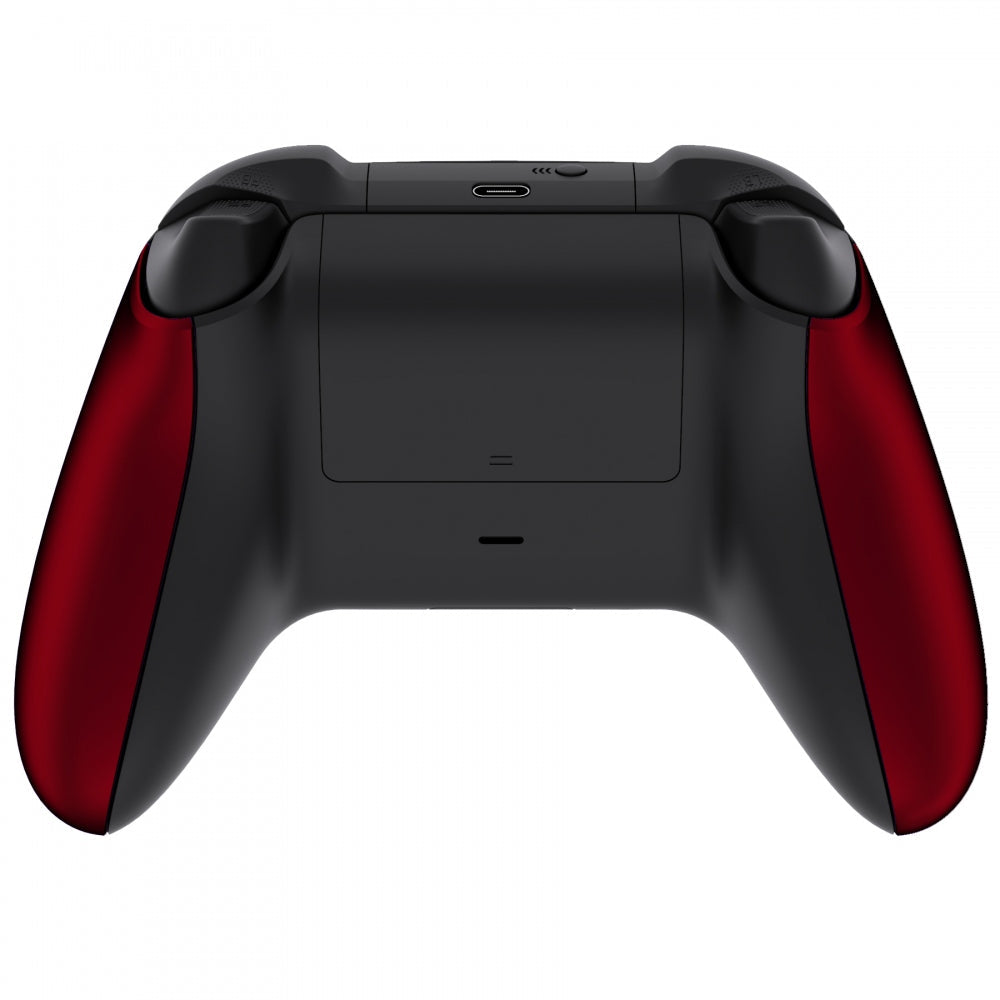 eXtremeRate Retail Scarlet Red Soft Touch Grip Back Panels, Comfortable Non-Slip Side Rails Handles, Game Improvement Replacement Parts for Xbox Series S / X Controller - Controller NOT Included - PX3P303