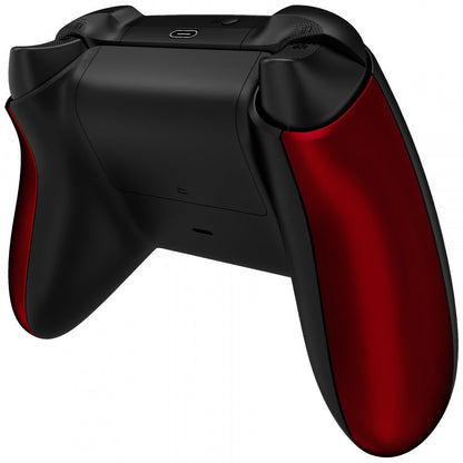 eXtremeRate Retail Scarlet Red Soft Touch Grip Back Panels, Comfortable Non-Slip Side Rails Handles, Game Improvement Replacement Parts for Xbox Series S / X Controller - Controller NOT Included - PX3P303