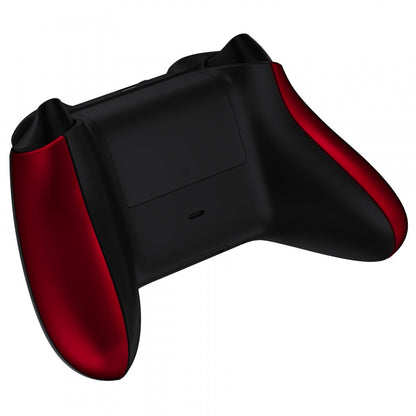 eXtremeRate Retail Scarlet Red Soft Touch Grip Back Panels, Comfortable Non-Slip Side Rails Handles, Game Improvement Replacement Parts for Xbox Series S / X Controller - Controller NOT Included - PX3P303