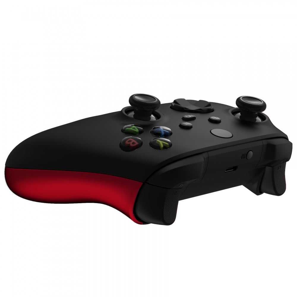 eXtremeRate Retail Scarlet Red Soft Touch Grip Back Panels, Comfortable Non-Slip Side Rails Handles, Game Improvement Replacement Parts for Xbox Series S / X Controller - Controller NOT Included - PX3P303