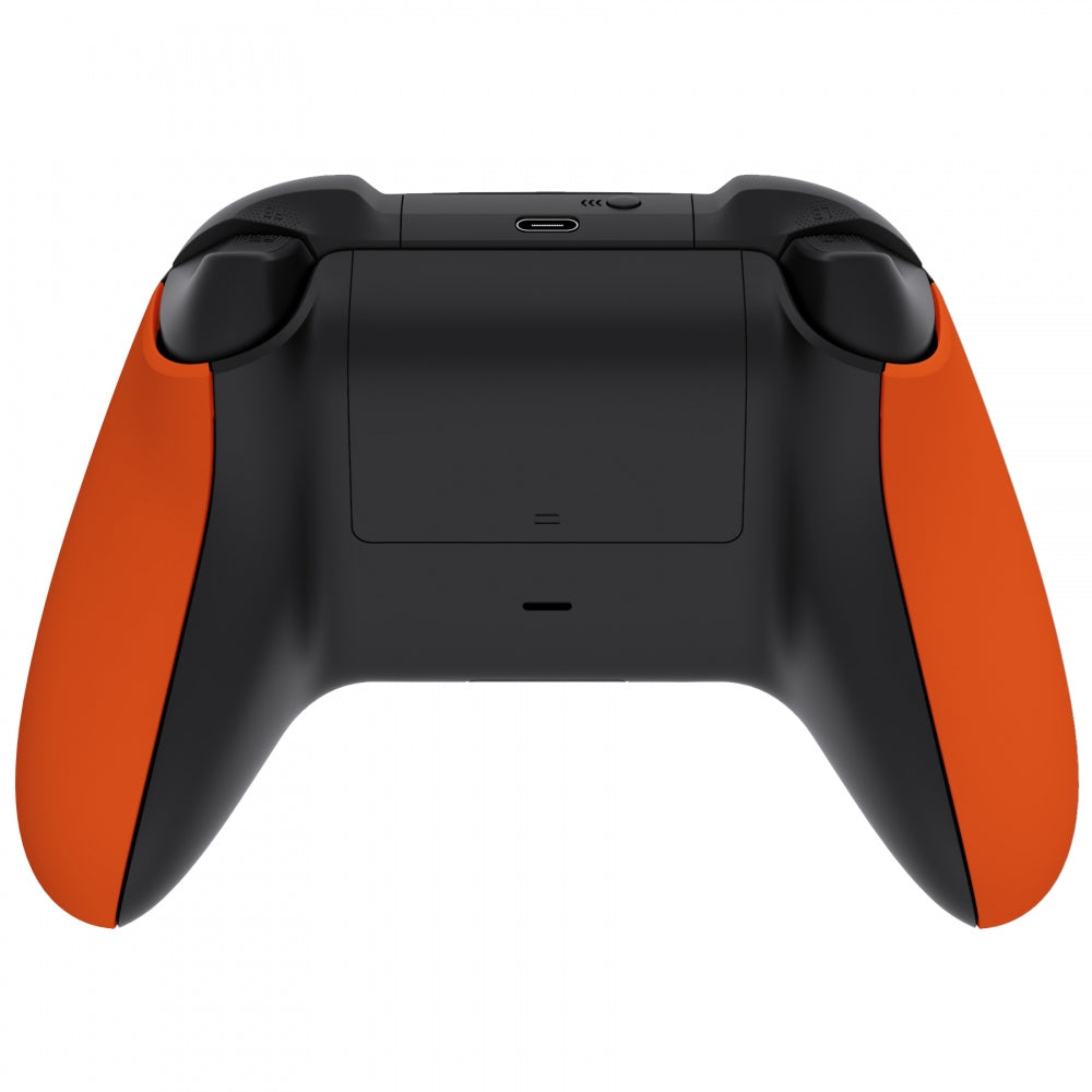 eXtremeRate Retail Orange Soft Touch Grip Back Panels, Comfortable Non-Slip Side Rails Handles, Game Improvement Replacement Parts for Xbox Series S / X Controller - Controller NOT Included - PX3P304