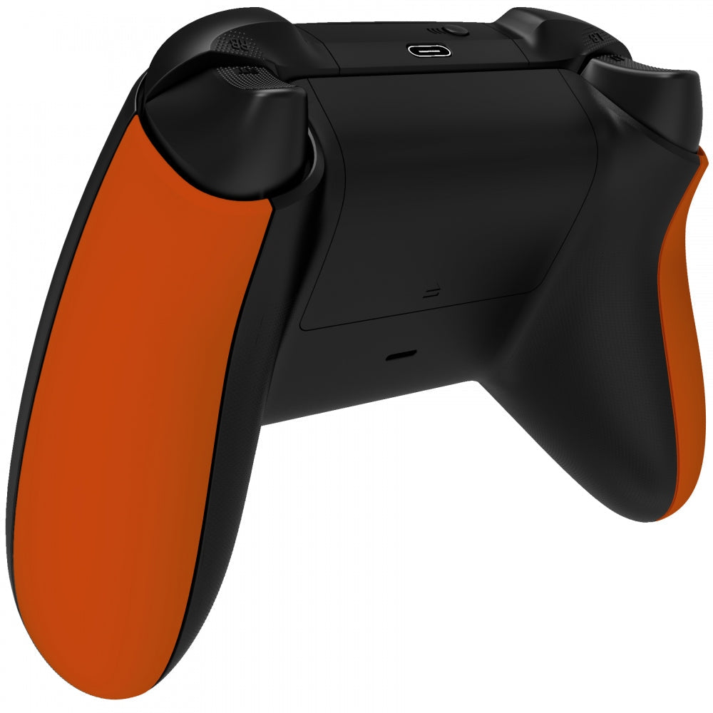 eXtremeRate Retail Orange Soft Touch Grip Back Panels, Comfortable Non-Slip Side Rails Handles, Game Improvement Replacement Parts for Xbox Series S / X Controller - Controller NOT Included - PX3P304