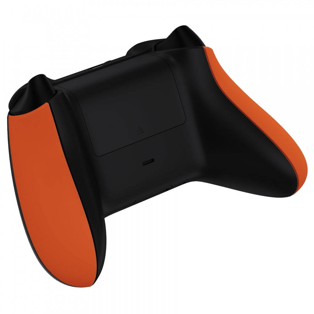 eXtremeRate Retail Orange Soft Touch Grip Back Panels, Comfortable Non-Slip Side Rails Handles, Game Improvement Replacement Parts for Xbox Series S / X Controller - Controller NOT Included - PX3P304