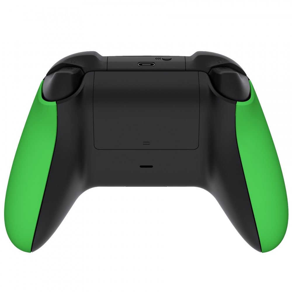 eXtremeRate Retail Green Soft Touch Grip Back Panels, Comfortable Non-Slip Side Rails Handles, Game Improvement Replacement Parts for Xbox Series S / X Controller - Controller NOT Included - PX3P306