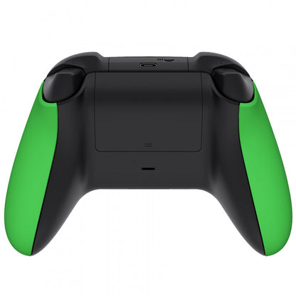 eXtremeRate Retail Green Soft Touch Grip Back Panels, Comfortable Non-Slip Side Rails Handles, Game Improvement Replacement Parts for Xbox Series S / X Controller - Controller NOT Included - PX3P306