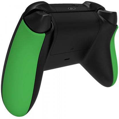 eXtremeRate Retail Green Soft Touch Grip Back Panels, Comfortable Non-Slip Side Rails Handles, Game Improvement Replacement Parts for Xbox Series S / X Controller - Controller NOT Included - PX3P306