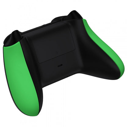 eXtremeRate Retail Green Soft Touch Grip Back Panels, Comfortable Non-Slip Side Rails Handles, Game Improvement Replacement Parts for Xbox Series S / X Controller - Controller NOT Included - PX3P306