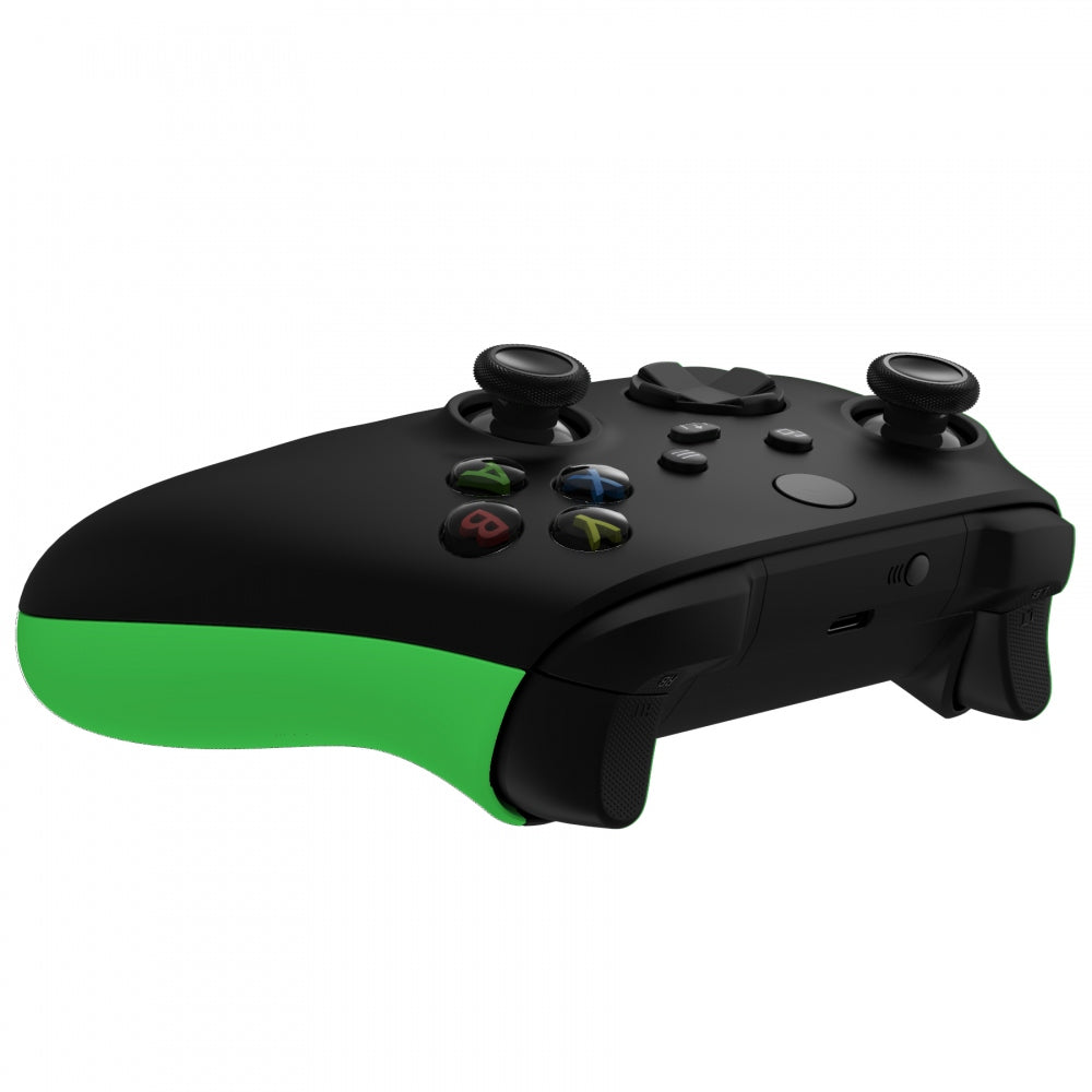 eXtremeRate Retail Green Soft Touch Grip Back Panels, Comfortable Non-Slip Side Rails Handles, Game Improvement Replacement Parts for Xbox Series S / X Controller - Controller NOT Included - PX3P306